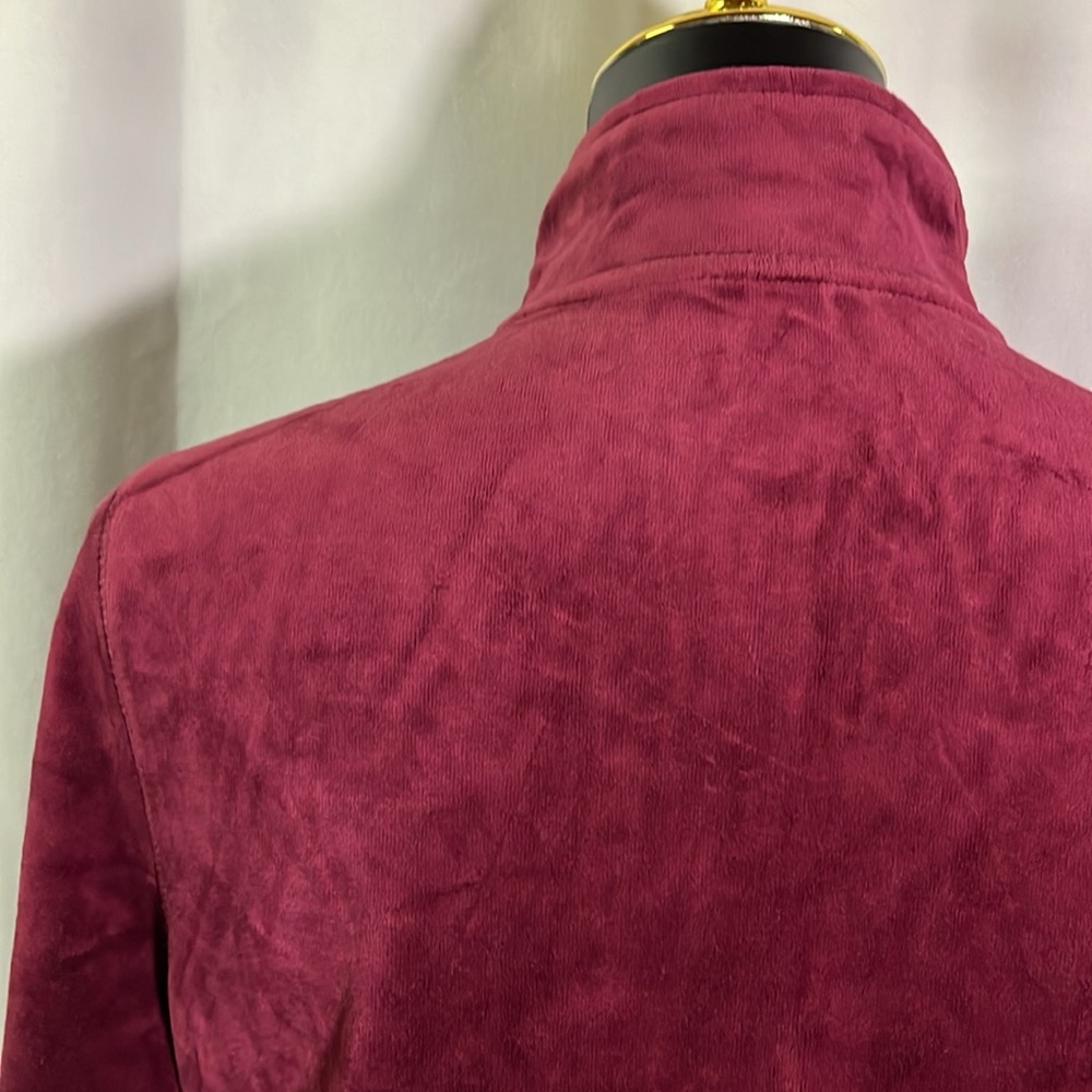 NWT Exertek French Merlot Red Zip Front Velour Jacket - Picture 11 of 16